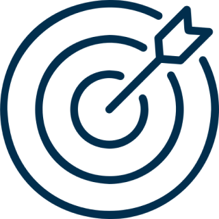 Target with arrow hitting bullseye icon.